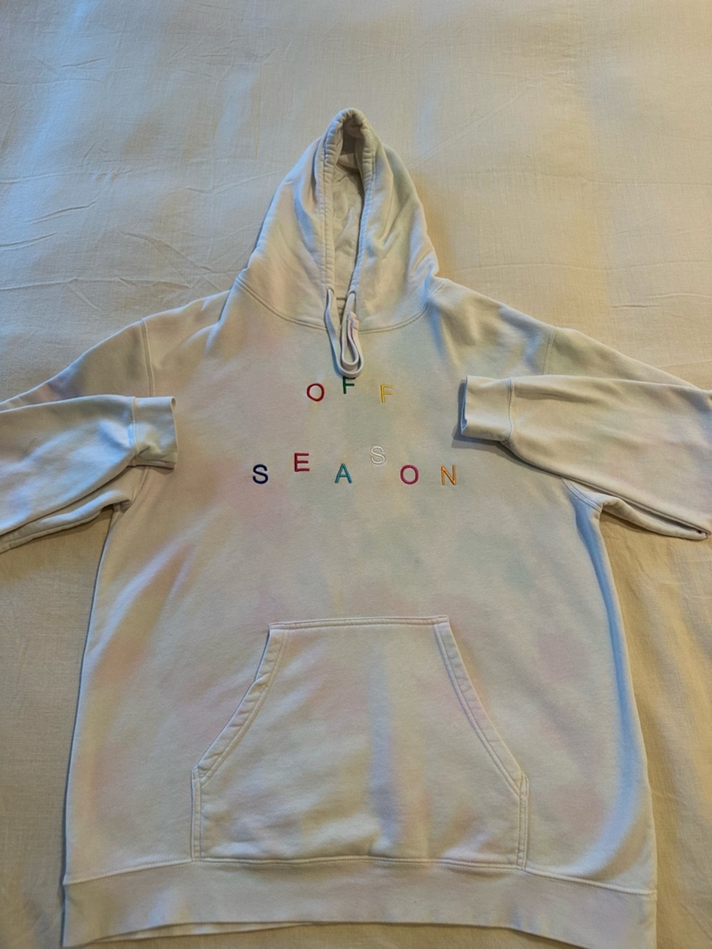 Off-Season Embroidered Pastel Cotton Candy Hoodie